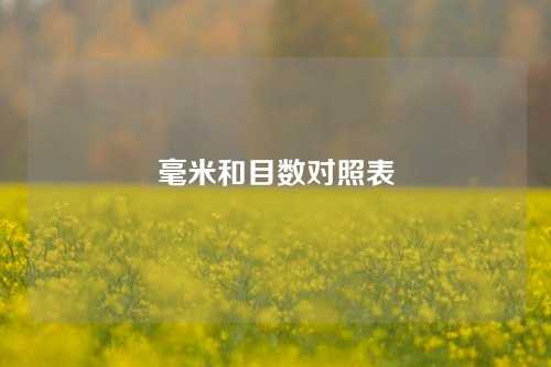 毫米和目数对照表