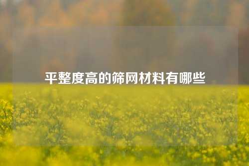 平整度高的筛网材料有哪些