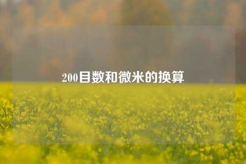 200目数和微米的换算