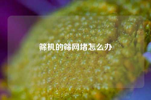 筛机的筛网堵怎么办