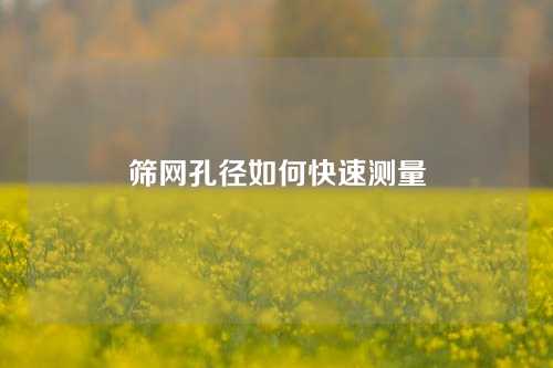 筛网孔径如何快速测量