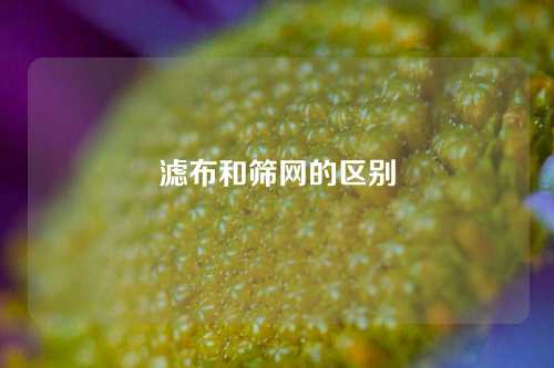 滤布和筛网的区别