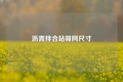 沥青拌合站筛网尺寸