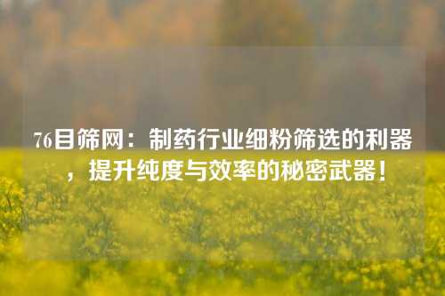 76目筛网：制药行业细粉筛选的利器，提升纯度与效率的秘密武器！