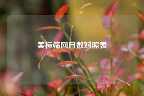 美标筛网目数对照表