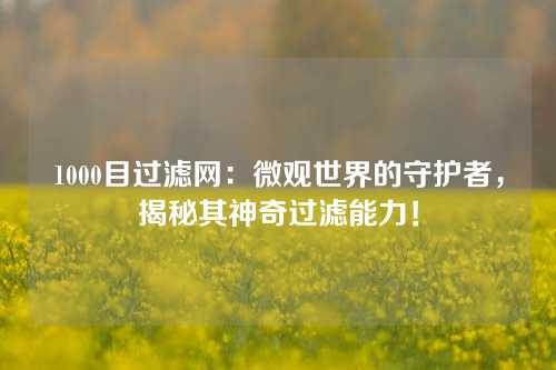1000目过滤网：微观世界的守护者，揭秘其神奇过滤能力！