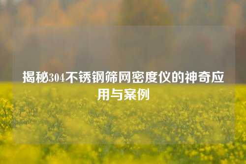揭秘304不锈钢筛网密度仪的神奇应用与案例