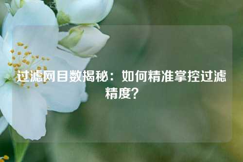 过滤网目数揭秘:如何精准掌控过滤精度?