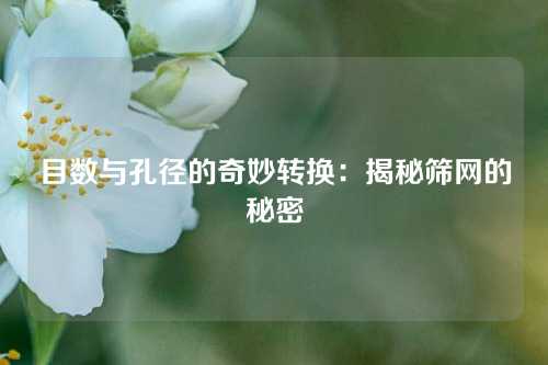 目数与孔径的奇妙转换：揭秘筛网的秘密