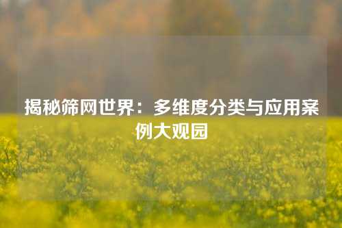 揭秘筛网世界：多维度分类与应用案例大观园