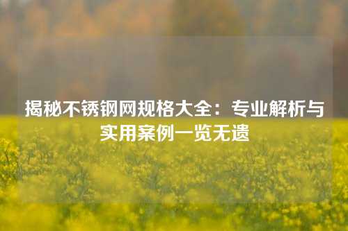 揭秘不锈钢网规格大全：专业解析与实用案例一览无遗