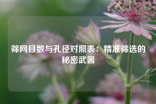筛网目数与孔径对照表：精准筛选的秘密武器