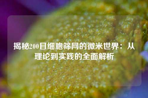 揭秘200目细胞筛网的微米世界:从理论到实践的全面解析